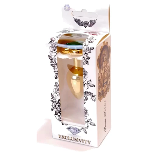 Анальная пробка с кристаллом BOSS of TOYS Boss Series - Jewellery Gold Heart PLUG Green S, BS6400042 фото 7