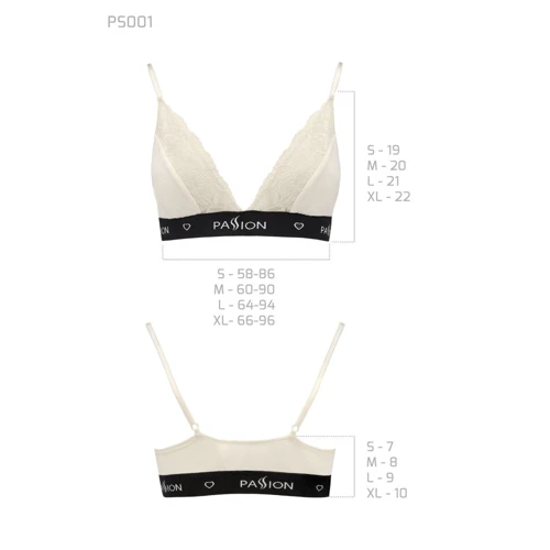 Эластичный топ с кружевом Passion PS001 TOP ecru, size S: Вид Бюстгальтеры