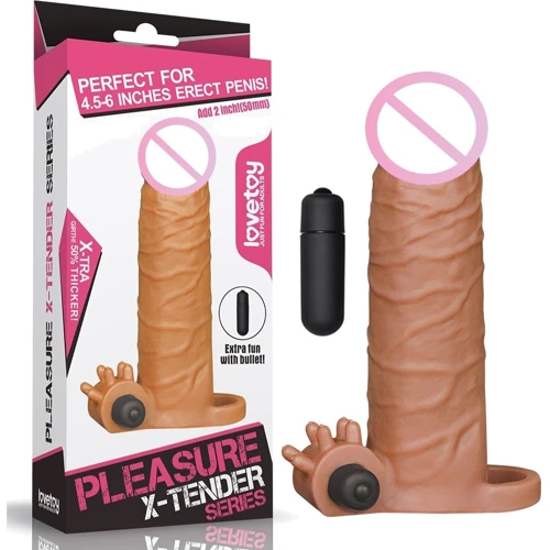 Насадка на член LoveToy Pleasure X-Tender Vibrating Penis Sleeve Add 2" Brown: Для кого Для мужчин