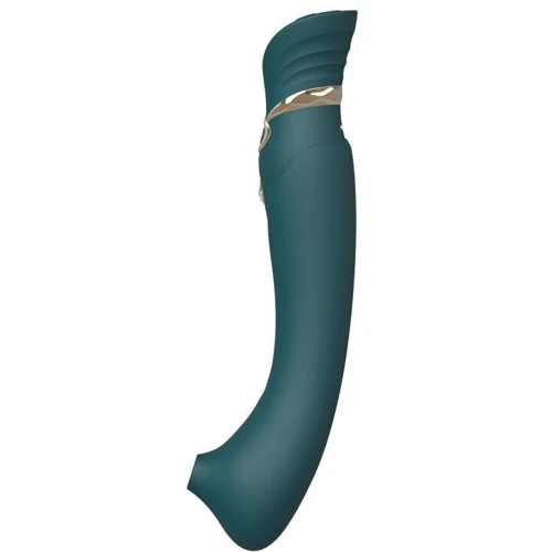 Смартвибратор 3в1 Zalo - Queen Jewel Green, пульсирующая жемчужина и вакуум, кристалл Swarovski: Назначение Для точки ДЖИ