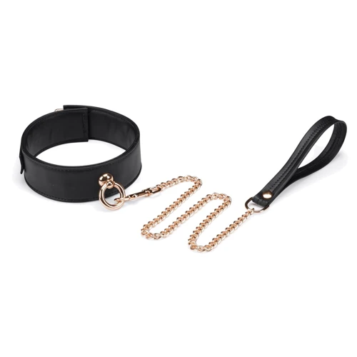 Ошейник с поводком Liebe Seele Black Organosilicon Collar with Leash