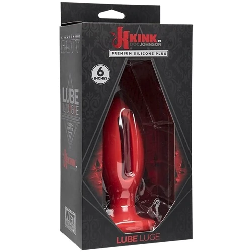 Силіконова анальна пробка Doc Johnson Kink Lube Luge Premium Silicone Plug 6 ", 14х5 см, червоний: Тип Анальні пробки
