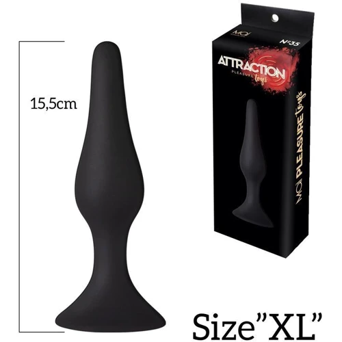 Анальная пробка на присоске MAI Attraction Toys №35 Black: Тип Анальные пробки