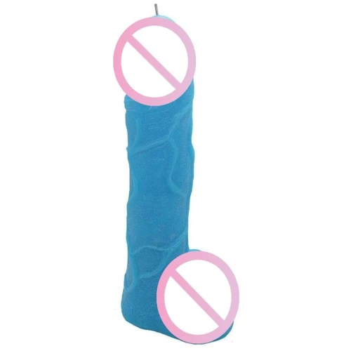 Свеча в виде члена Чистый Кайф Blue size L