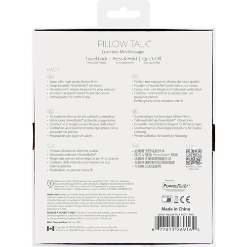 Роскошный вибратор PILLOW TALK - Racy Pink с кристаллом Сваровски фото 8