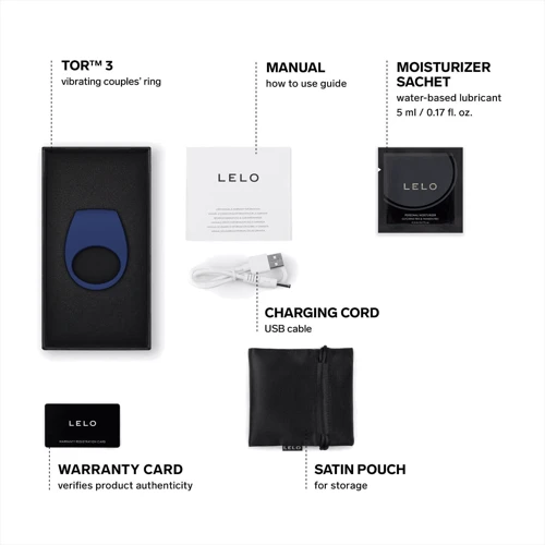 Эрекционное кольцо с вибрацией LELO Tor 3 Base Blue фото 4