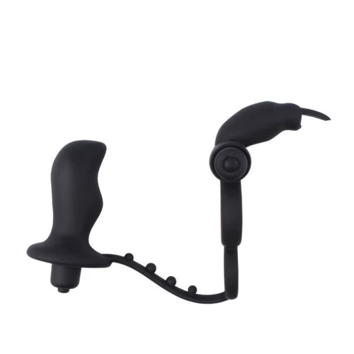 Эрекционное виброкольцо с анальным стимулятором Chisa Anal Penetrator Rabbit, BLACK: Производитель CHISA