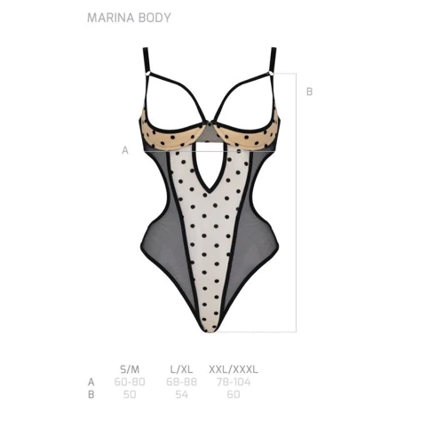 Боди Passion MARINA BODY beige L/XL: Материал Полиамид