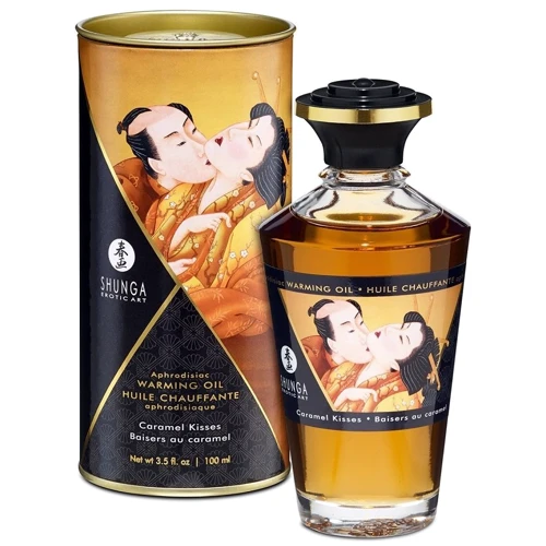 Съедобное согревающее масло Warming Oil Intimate Kisses, 100 мл, карамель: Особенности с ароматом, со вкусом, съедобное, для эрогенных зон
