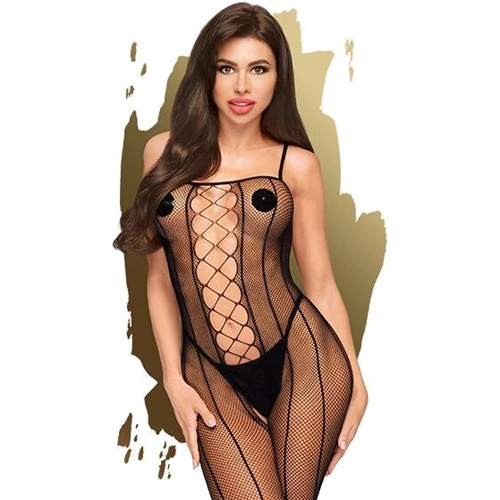 Бодистокинг со шнуровкой и вертикальными швами Penthouse - Drop-dead Tasty Black XL