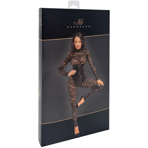 Комбінезон Noir Handmade F299 Enigma lace catsuit with underbust bodice Black, L: Декор Шнуровка, Кружево