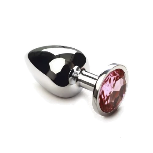 Анальний корок CRYSTAL Silver Pink Topaz, L