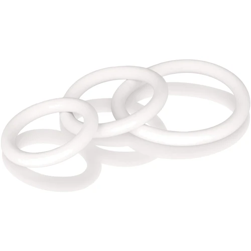 CalExotics Rubber Ring - 3 Piece Set - набор эрекционных колец, белый фото 4