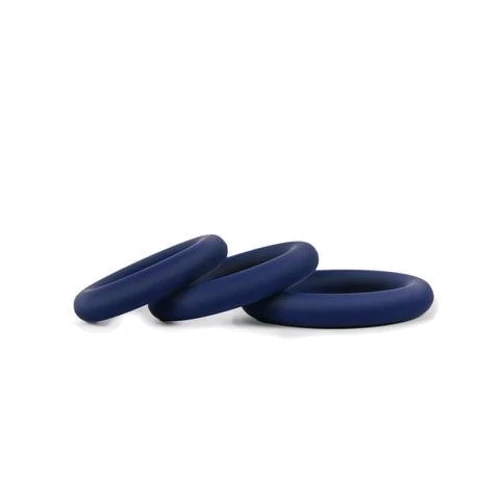 Набір ерекційних силіконових кілець Topco Sales Hombre Snug Fit Silicone Thick C-Rings, 3 шт, синій: Виробник Topco Sales