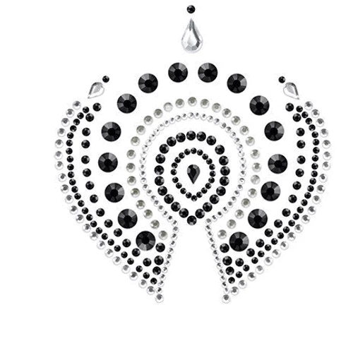 Прикраси для грудей та бікіні зі стразами Bijoux Indiscrets FLAMBOYANT (сріблясто-чорний): Вид Прикраси
