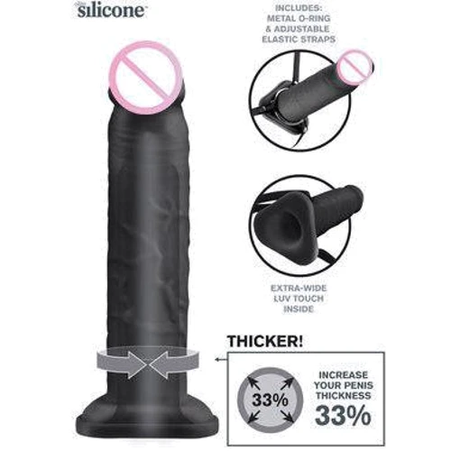 Насадка- удлинитель для пениса Silicone Hollow Extension 10", 25x6 см, черный