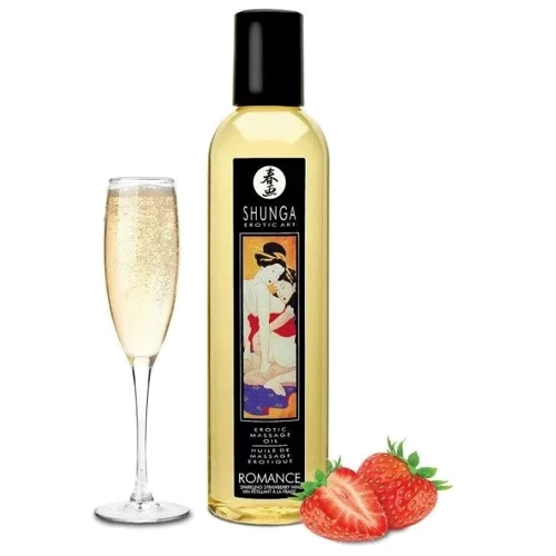 Массажное масло Shunga Romance - Sparkling Strawberry Wine (250 мл)