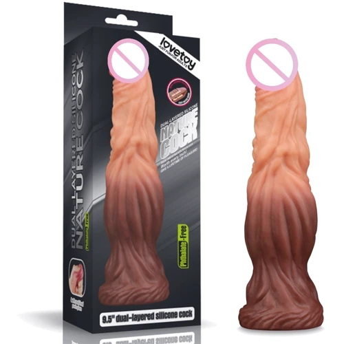 Фалоімітатор LoveToy Dual-Layered Silicone Cock 9.5" Brown: Призначення Вагинальные