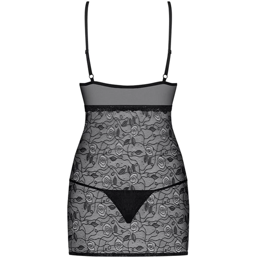 Еротична сорочка з вишитими трояндами Obsessive 818-CHE-1, L / XL фото 4