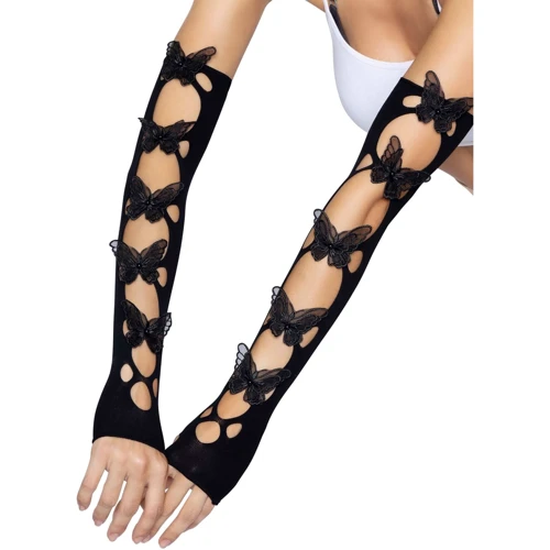 Мітенки Leg Avenue Butterfly applique arm warmers Black: Для кого Для женщин