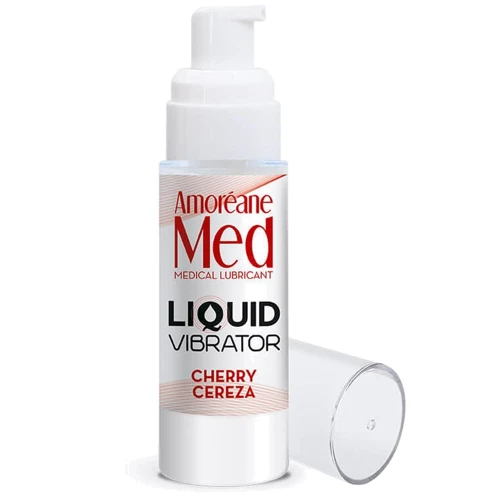 Лубрикант с эффектом вибрации Amoreane Med Liquid Vibrator Cherry, 30 мл