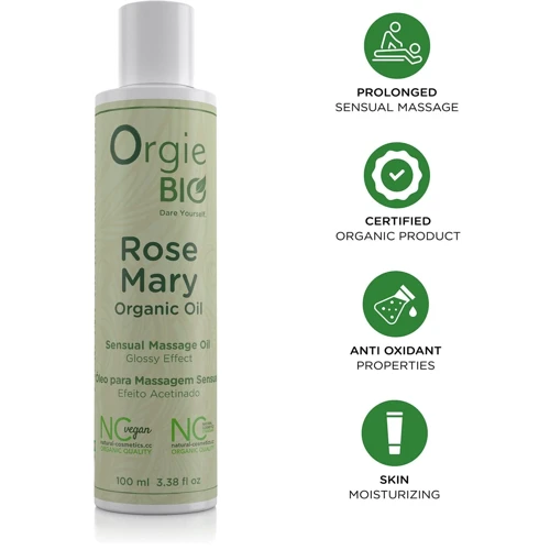 Масажна олія Orgie Bio Rosemary Organic Oil (100 мл), органічна, веганська формула: Особливості С ароматом