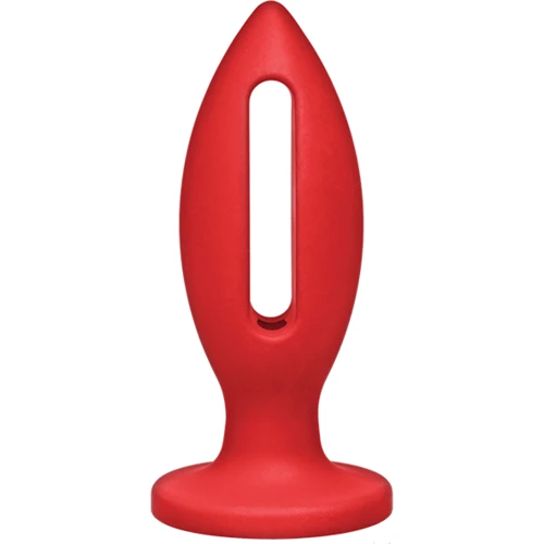 Силіконова анальна пробка Doc Johnson Kink Lube Luge Premium Silicone Plug 4 ", 9х3,81 см, червоний