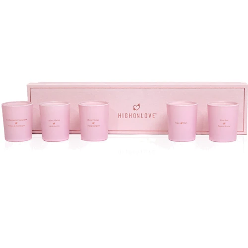 Набір масажних свічок 5 ароматів-афродизіаків HighOnLove Mini Massage Candles Collection, 5 х 35 г
