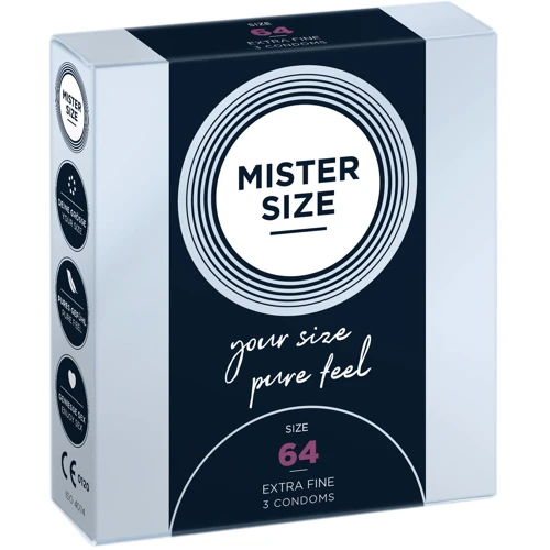 Презервативы Mister Size 64 (3 pcs): Текстура Гладкие