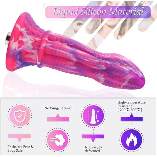 Фалоімітатор для секс-машин Hismith 10.3″ Silicone Monster Dildo Series, система кріплення KlicLok та присоска, діаметр 6.4 см, довжина 26.1 см: Наявність вібрації  Нет
