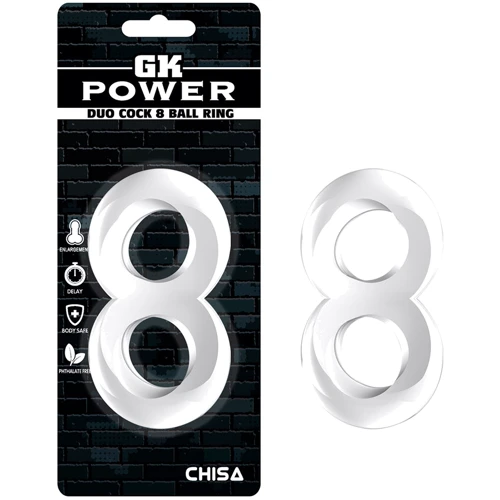 Ерекційне кільце Chisa GK Power Duo Cock 8 Ball Ring Clear: Виробник CHISA