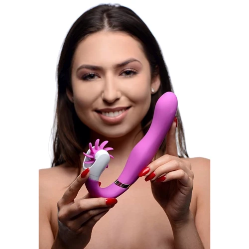 G-Licker 12X Silicone Vibe with Clitoral Stimulation - стимулятор, 15x3.8 см: Тип и форма Вибромассажер