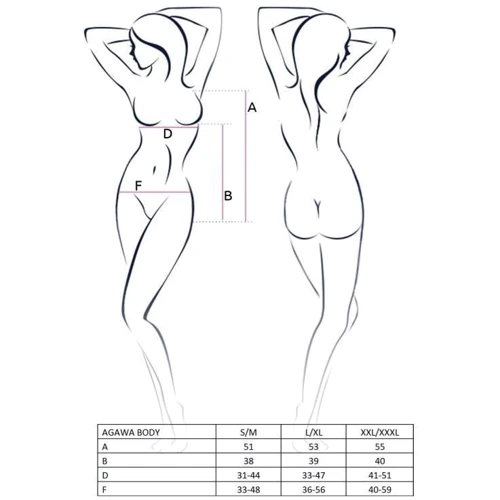 Сексуальне боді Passion AGAWA BODY black XXL / XXXL фото 2