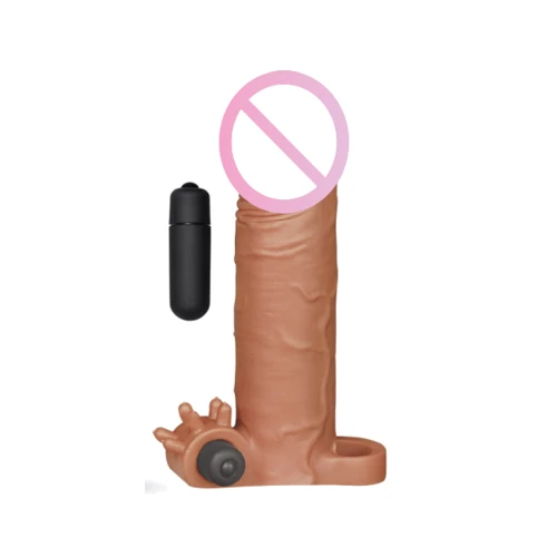 Насадка с вибрацией LoveToy Pleasure X-Tender Vibrating Penis Sleeve Flesh Add 2", Brown