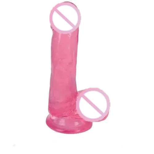 Реалистичный фалоимитатор Xr Brands 6 Inch Slim Stick with Balls Cherry Ice Dildo
