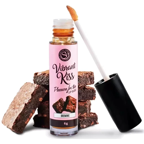 Блеск для губ с эффектом вибрации Secret Play - LIP GLOSS Vibrant Kiss Brownie, 6 грамм: Назначение Для минета