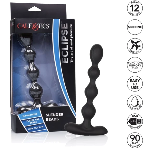 CalExotics Eclipse Slender Beads анальные бусы с вибрацией, 16x2.5 см: Наличие вибрации Есть