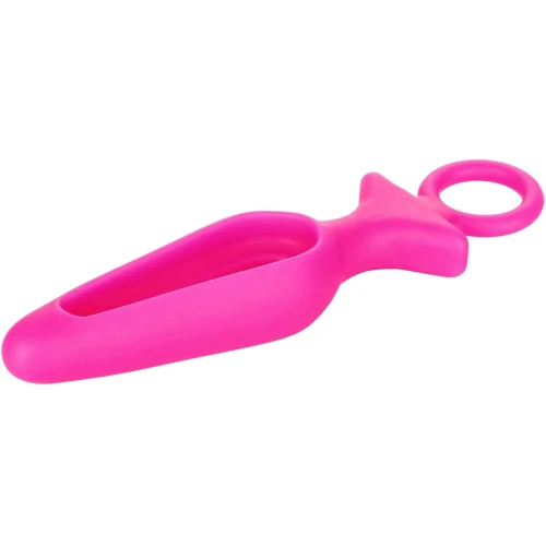 Анальная пробка Pipdream Silicone Groove Probe, 10,25х3,25 см, розовый: Особенности Водонепроницаемые, С кольцом