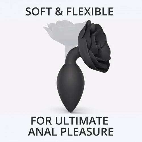 Силіконовий анальний затор Love To Love OPEN ROSES L SIZE - BLACK ONYX фото 6