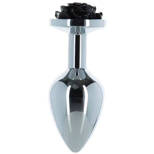 Анальная пробка Lux Active Rose Anal Plug Black в наборе с вибропулей