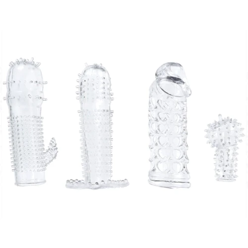 Набір насадок Trinity Vibes Penis Sleeve 4 Pack (прозорий)