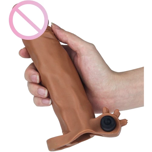 Насадка на член LoveToy Pleasure X-Tender Vibrating Penis Sleeve Add 2" Brown: Материал TPE (термопластичный эластомер)