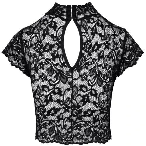 Топ Noir Handmade F303 Essence lace top with high collar Вlack, XXL: Матеріал Полиамид