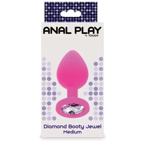 Анальная пробка Toy Joy Medium Diamond Booty Jewel (розовая): Наличие вибрации Нет
