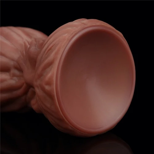 Фалоімітатор LoveToy Dual-Layered Silicone Cock 9.5" Brown: Діаметр, см 6.3