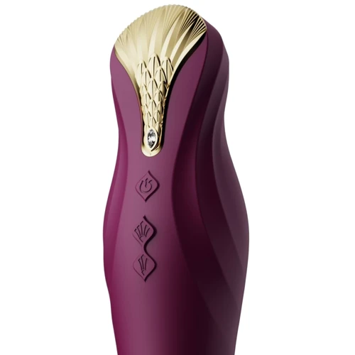 Смартвібратор-пульсатор Zalo - King Velvet Purple, кристал Swarovski: Тип управління кнопкове