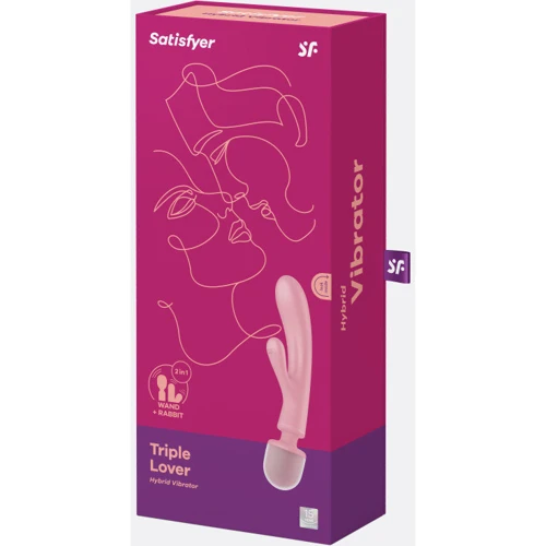 Вібратор-кролик + масажер 2в1 Satisfyer Triple Lover Рink: Довжина, см 24