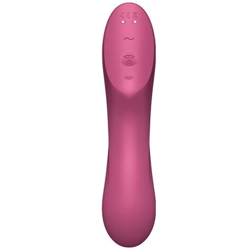 Вакуумный стимулятор с вибрацией Satisfyer Curvy Trinity 3 Red: Тип и форма Вибромассажер