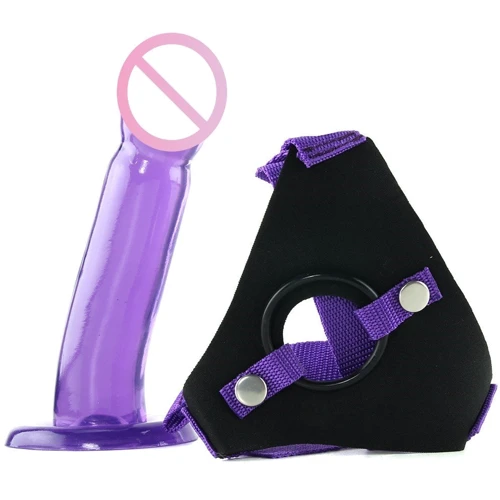 Страпон Climax Strap-on Ice Dong & Harness set, фіолетовий: Наявність вібрації немає