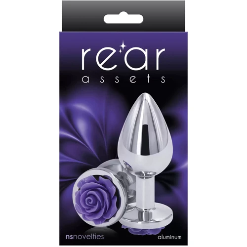Анальна пробка Ns Novelties - Rose Buttplug M (срібляста з фіолетовим): Для кого Для женщин